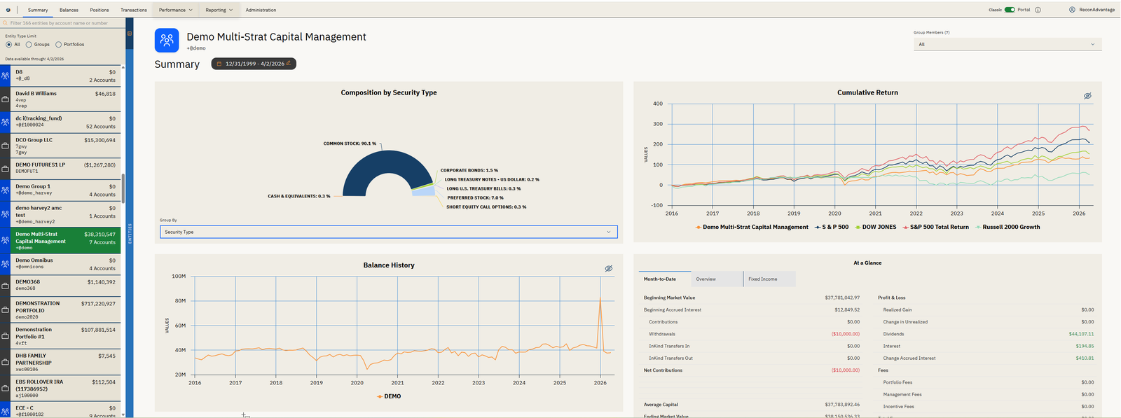 ReconAdvantage fund accounting interface