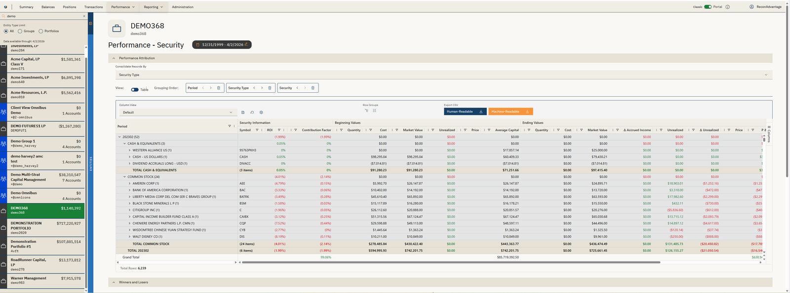 General ledger interface